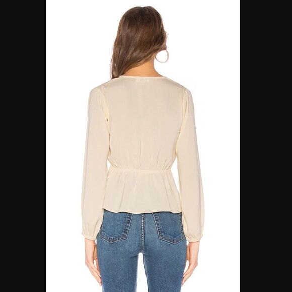 *marks* NWOT Revolve x About Us Skylar Deep V Top in Cream | Size L - Picture 3 of 10